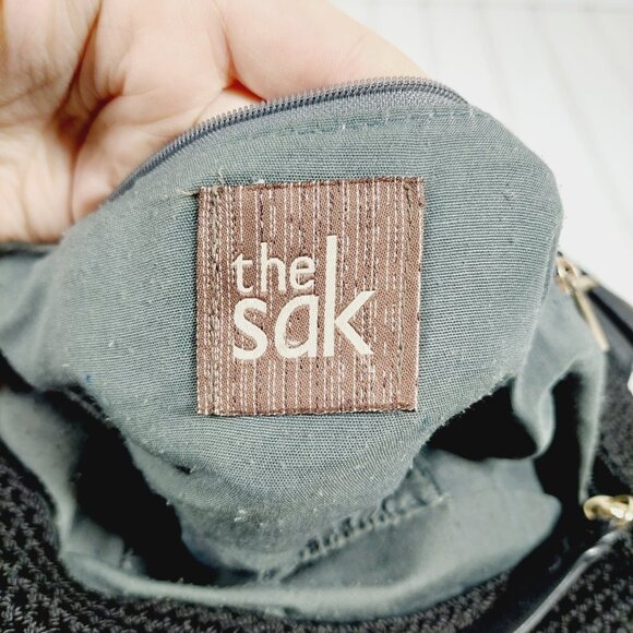 THE SAK Elliott Lucca Black Crochet Shoulder Handbag 0200 - Picture 13 of 15